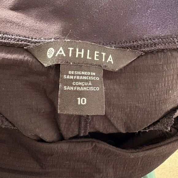 Athleta Ankle Jogger Nylon Pull On Pants Black w/ Zipper Pockets Size 10 - Picture 9 of 10